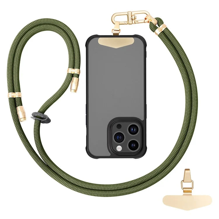 LEEU DESIGN 120cm Smartphone Shoulder Strap with Metal Tether Tab, Adjustable Cell Phone Polyester Lanyard