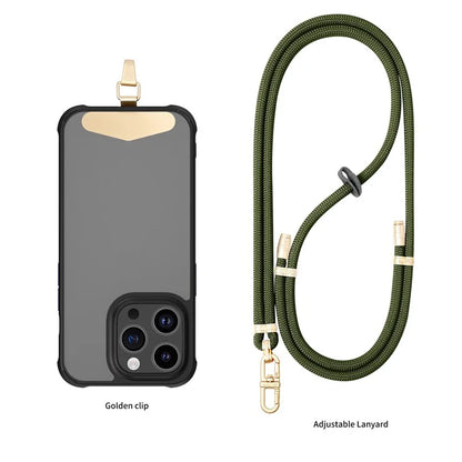 LEEU DESIGN 120cm Smartphone Shoulder Strap with Metal Tether Tab, Adjustable Cell Phone Polyester Lanyard