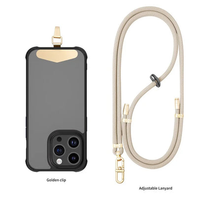 LEEU DESIGN 120cm Smartphone Shoulder Strap with Metal Tether Tab, Adjustable Cell Phone Polyester Lanyard