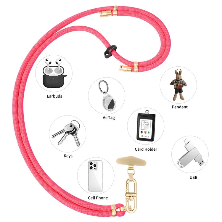 LEEU DESIGN 120cm Smartphone Shoulder Strap with Metal Tether Tab, Adjustable Cell Phone Polyester Lanyard