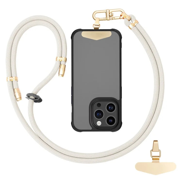 LEEU DESIGN 120cm Smartphone Shoulder Strap with Metal Tether Tab, Adjustable Cell Phone Polyester Lanyard