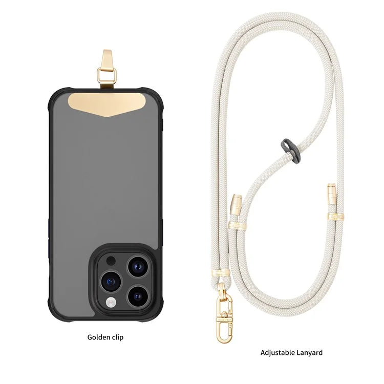 LEEU DESIGN 120cm Smartphone Shoulder Strap with Metal Tether Tab, Adjustable Cell Phone Polyester Lanyard