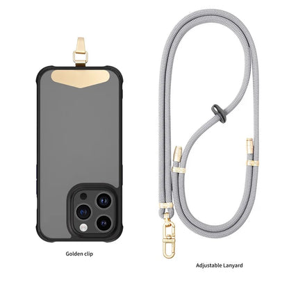 LEEU DESIGN 120cm Smartphone Shoulder Strap with Metal Tether Tab, Adjustable Cell Phone Polyester Lanyard