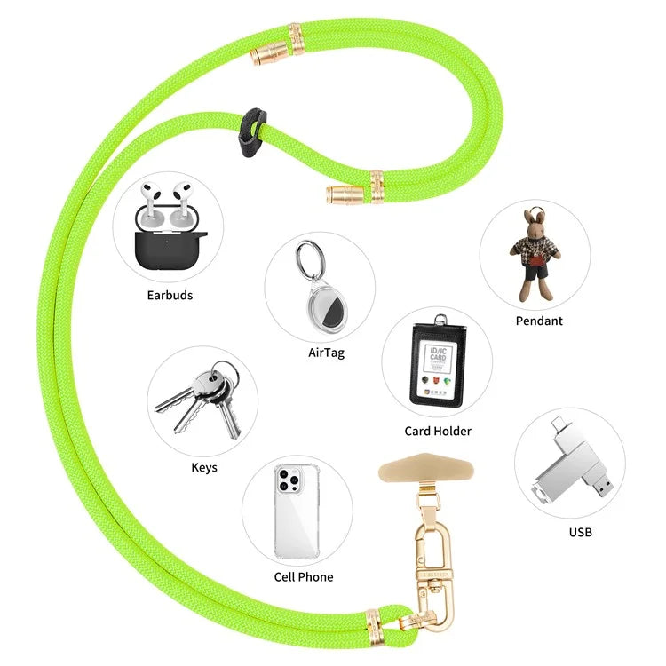 LEEU DESIGN 120cm Smartphone Shoulder Strap with Metal Tether Tab, Adjustable Cell Phone Polyester Lanyard