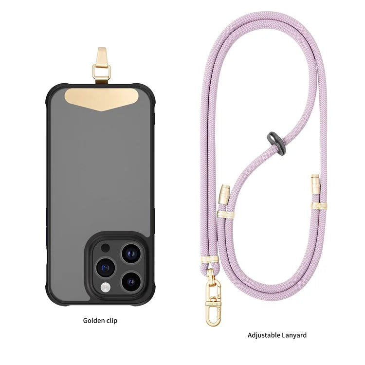 LEEU DESIGN 120cm Smartphone Shoulder Strap with Metal Tether Tab, Adjustable Cell Phone Polyester Lanyard