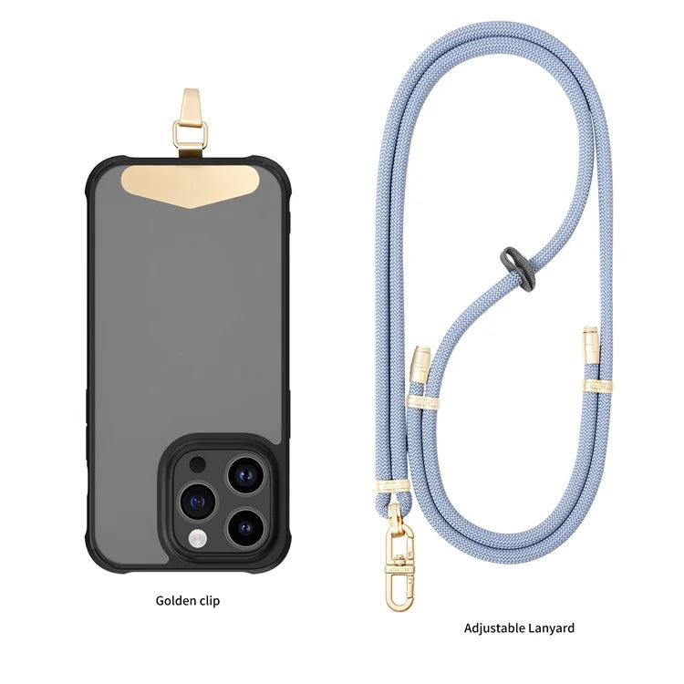 LEEU DESIGN 120cm Smartphone Shoulder Strap with Metal Tether Tab, Adjustable Cell Phone Polyester Lanyard