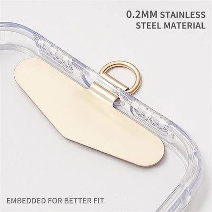 LEEU DESIGN Phone Lanyard Tether Tab Universal Metal Patch with Buckle