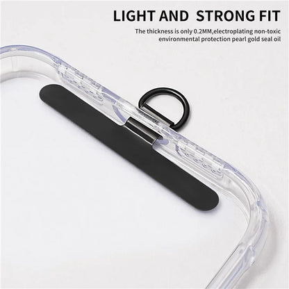 D-Buckle Phone Tether Tab Crossbody Phone Lanyard Pad Universal Metal Phone Strap Patch