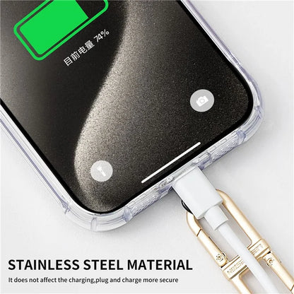 D-Buckle Phone Tether Tab Crossbody Phone Lanyard Pad Universal Metal Phone Strap Patch