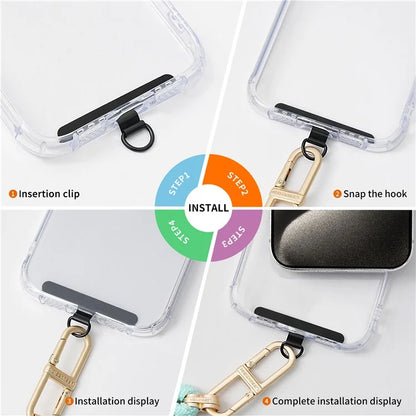 D-Buckle Phone Tether Tab Crossbody Phone Lanyard Pad Universal Metal Phone Strap Patch