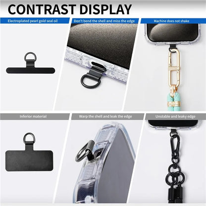 D-Buckle Phone Tether Tab Crossbody Phone Lanyard Pad Universal Metal Phone Strap Patch