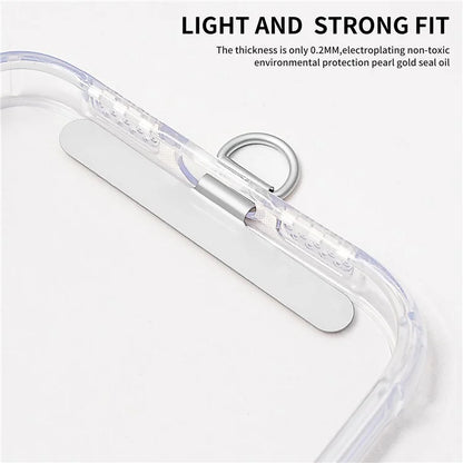 D-Buckle Phone Tether Tab Crossbody Phone Lanyard Pad Universal Metal Phone Strap Patch