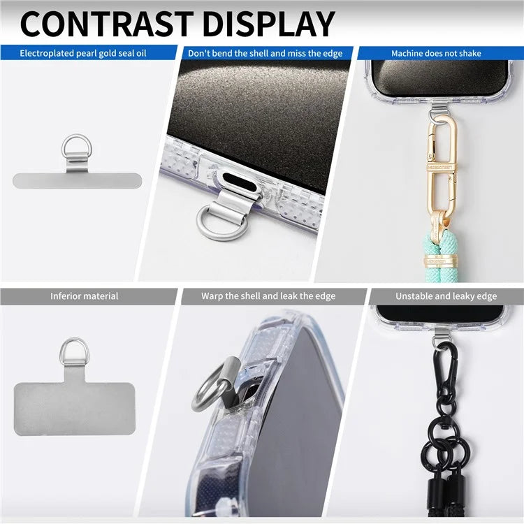 D-Buckle Phone Tether Tab Crossbody Phone Lanyard Pad Universal Metal Phone Strap Patch