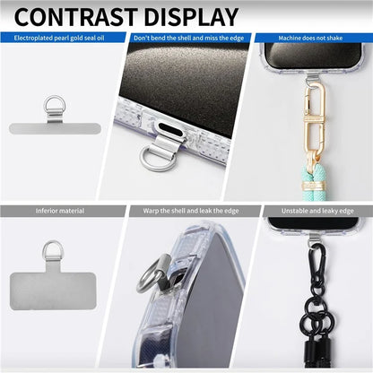 D-Buckle Phone Tether Tab Crossbody Phone Lanyard Pad Universal Metal Phone Strap Patch