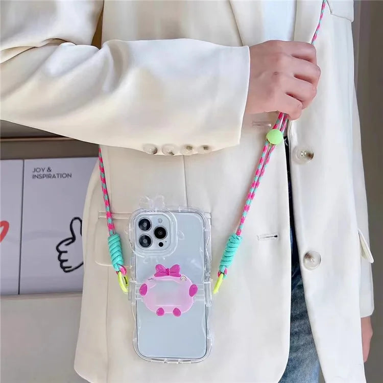 100cm Mobile Phone Chain Universal Double-Strand Rope Anti-Lost Hanging Cord with Tether Tab