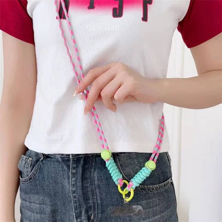 100cm Mobile Phone Chain Universal Double-Strand Rope Anti-Lost Hanging Cord with Tether Tab
