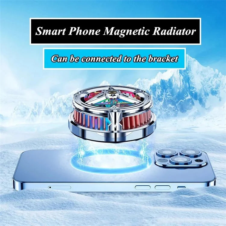 X18 Cell Phone Cooler Magnetic Heat Sink Mobile Phone Radiator with Screw Interface for Live Streaming Gaming