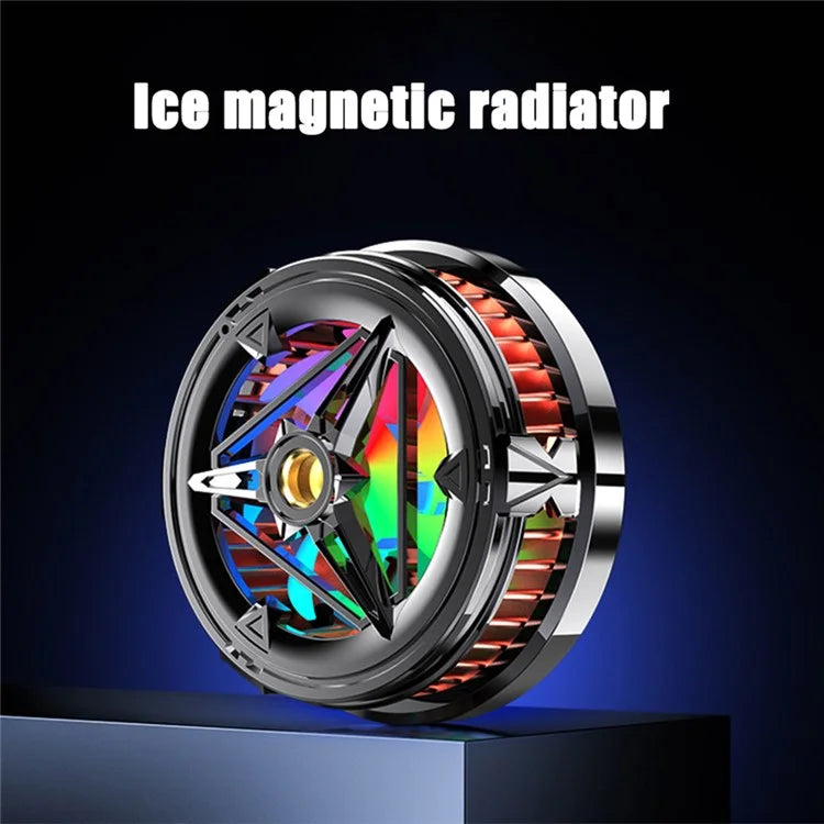 X18 Cell Phone Cooler Magnetic Heat Sink Mobile Phone Radiator with Screw Interface for Live Streaming Gaming