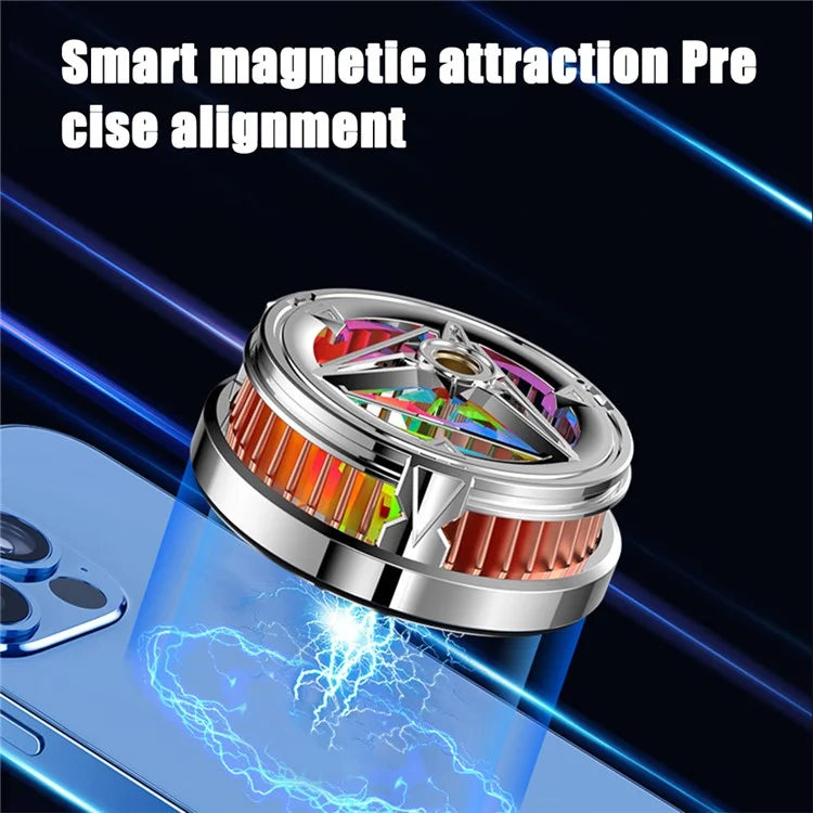 X18 Cell Phone Cooler Magnetic Heat Sink Mobile Phone Radiator with Screw Interface for Live Streaming Gaming