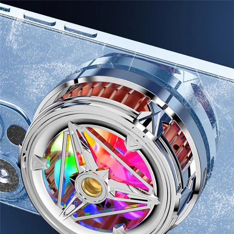 X18 Cell Phone Cooler Magnetic Heat Sink Mobile Phone Radiator with Screw Interface for Live Streaming Gaming