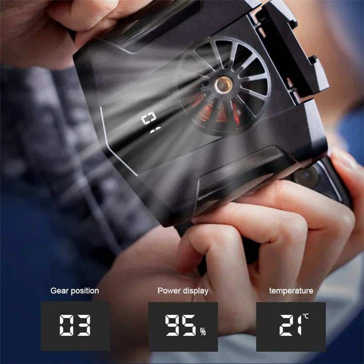 S1  Phone Cooler Semi-Conductor Cellphone Radiator Digital Display Cooling Fan with Back Clip