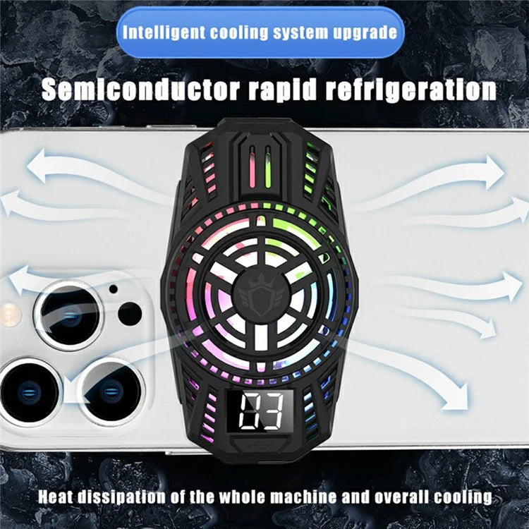 S06 Semiconductor Mobile Phone Radiator Colorful Light Smartphone Gaming Heat Dissipation Cooler