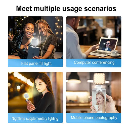 V15 Phone Laptop Video Conference Live Streaming Fill Lamp Mini Clip-On Portable LED Fill Light
