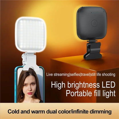 V15 Phone Laptop Video Conference Live Streaming Fill Lamp Mini Clip-On Portable LED Fill Light