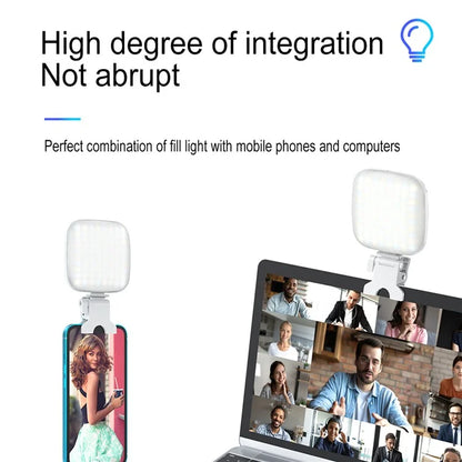 V15 Phone Laptop Video Conference Live Streaming Fill Lamp Mini Clip-On Portable LED Fill Light