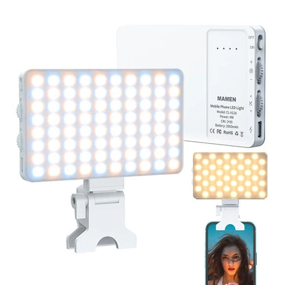 V12A Portable Selfie Live Streaming LED Fill Light Phone Laptop Video Conference Fill Lamp