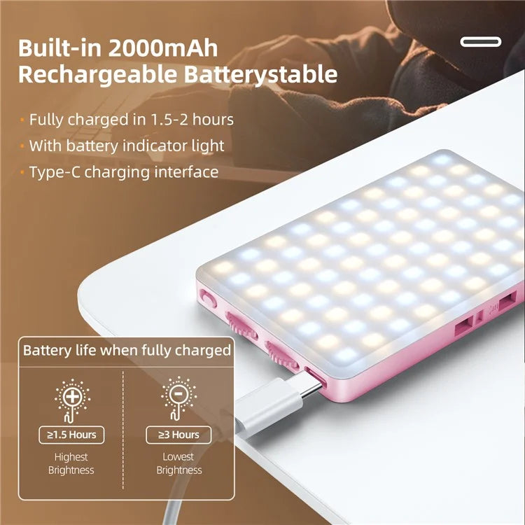 V12A Portable Selfie Live Streaming LED Fill Light Phone Laptop Video Conference Fill Lamp
