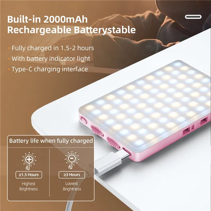 V12A Portable Selfie Live Streaming LED Fill Light Phone Laptop Video Conference Fill Lamp