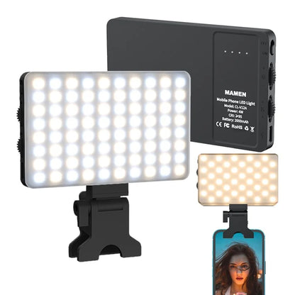 V12A Portable Selfie Live Streaming LED Fill Light Phone Laptop Video Conference Fill Lamp