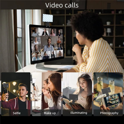 V12A Portable Selfie Live Streaming LED Fill Light Phone Laptop Video Conference Fill Lamp