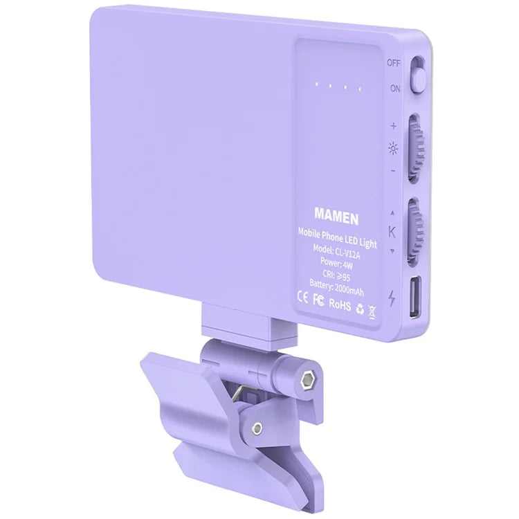 V12A Portable Selfie Live Streaming LED Fill Light Phone Laptop Video Conference Fill Lamp