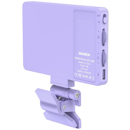 V12A Portable Selfie Live Streaming LED Fill Light Phone Laptop Video Conference Fill Lamp