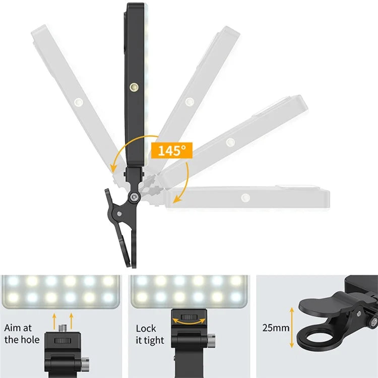 V16R 24 Effects RGB Light Clip-On Pocket Fill Light for Mobile Phone / Tablet / Laptop, without Screen