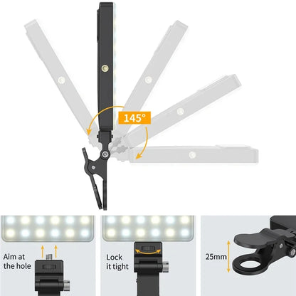 V16SE Three Light Modes Clip-On Pocket Mini Fill Light for Mobile Phone / Tablet / Laptop
