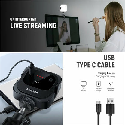 NEEWER PL81 Clip On Selfie Light for Phone / Laptop with Cold Shoe for Streaming Video Vlogging Lighting