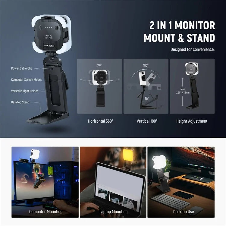 NEEWER PL81 PRO Portable LED Video Light 2900K-7000K Professional Streaming Light