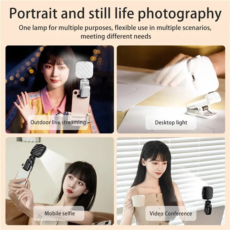 D1 Mini Laptop Phone Clip-on Lamp 3 Color Temperature Live Streaming Fill Light