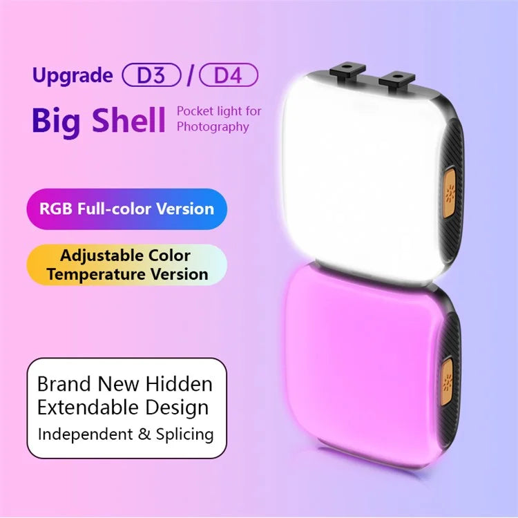 D4 Mini Size RGB LED Clip-On Fill Light Video Conference Lamp for Cell Phone Live Streaming