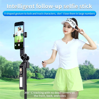 CL10 1.8m Gesture Tracking Tripod 3-Color Fill Light Selfie Stick with Remote Control