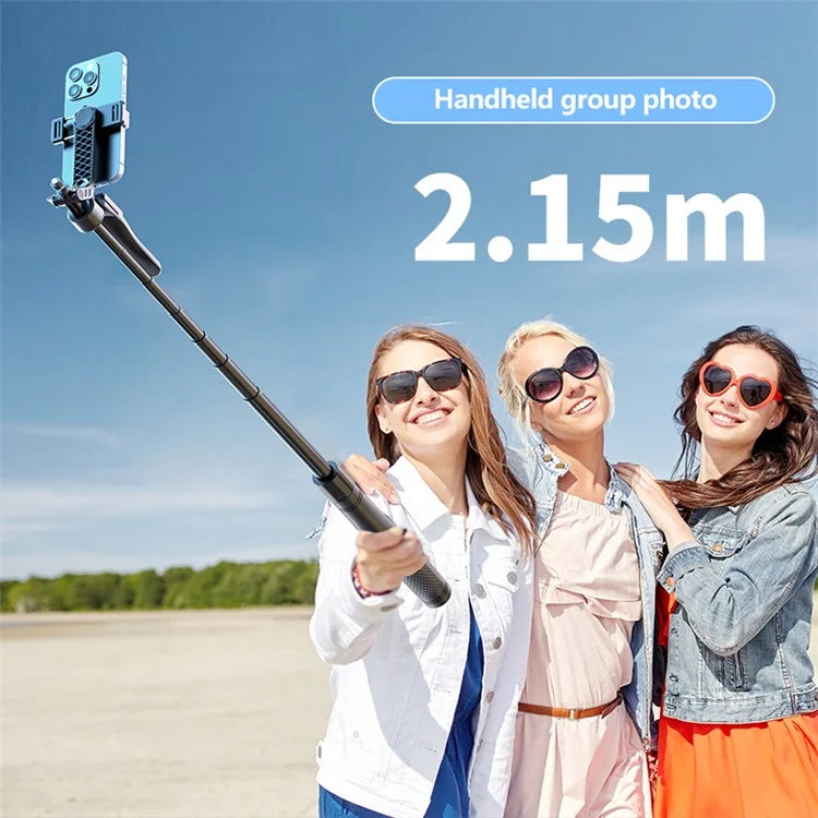 K29D 2.15m Bluetooth Selfie Stick 360 Degree Rotatable Gimbal Tripod with Dual Fill Light and Remote Control