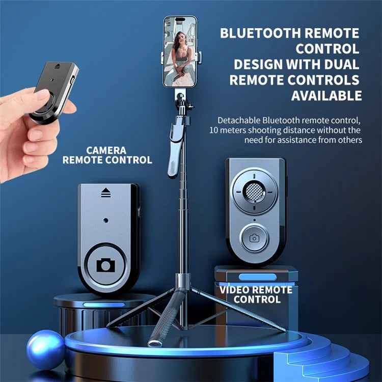 K29D 2.15m Bluetooth Selfie Stick 360 Degree Rotatable Gimbal Tripod Stand with Dual Fill Light