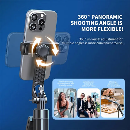K29D 2.15m Bluetooth Selfie Stick 360 Degree Rotatable Gimbal Tripod Stand with Dual Fill Light