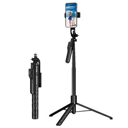 K28 2-in-1 175cm Extendable Aluminum Alloy Floor Tripod Handheld Bluetooth Selfie Stick