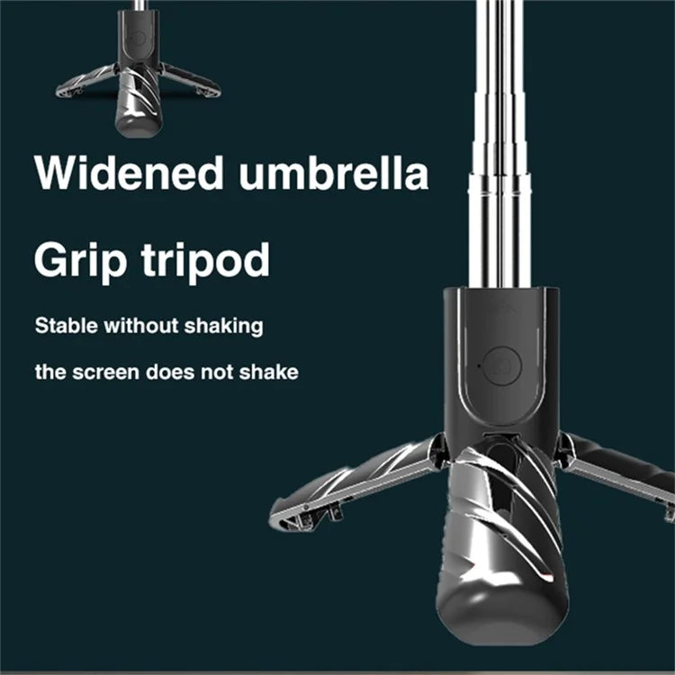 K03 Portable Bluetooth Selfie Stick with Remote Control Adjustable Height Tripod Stand