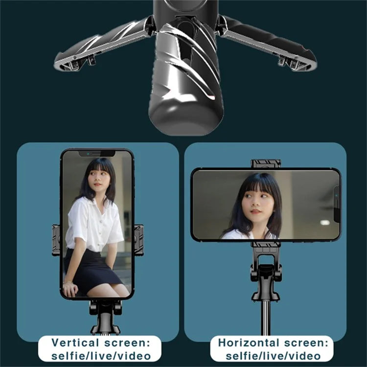 K03 Portable Bluetooth Selfie Stick with Remote Control Adjustable Height Tripod Stand