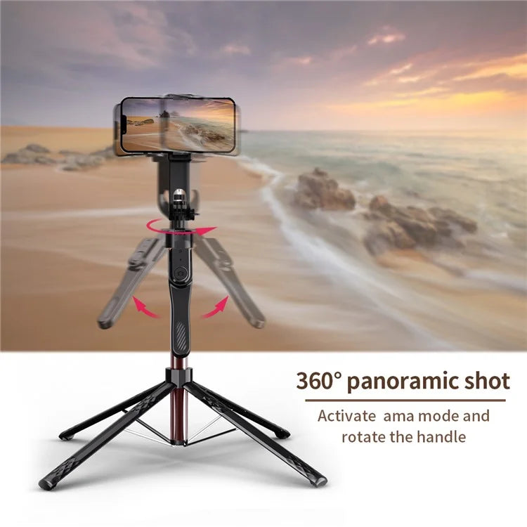 C11 1.85m Aluminum Alloy Rod Extendable Four-Legged Stand Phone Holder Bluetooth Selfie Stick with 1 Fill Light